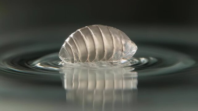 Pill Bug on Water Surface - A Macro View of Natures Resilience.