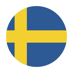 Round icon flag of Sweden. On a transparent background.