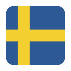 Square Icon flag of Sweden. On a transparent background