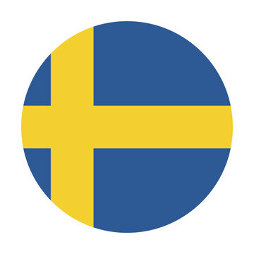 Round icon flag of Sweden. On a transparent background.