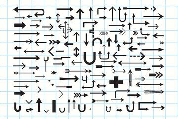 Arrows collection direction pointer symbol vector graphic design element set vector