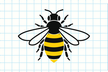 Bee insect flying illustration graphic design vector art pattern symbol vector