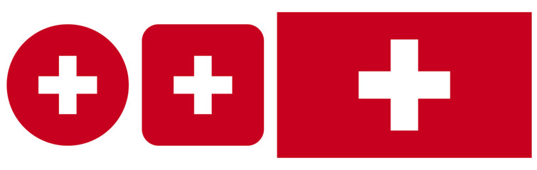 Signs, Icon flag of Switzerland on a transparent background. Vector graphics