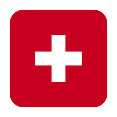 Square Icon flag of Switzerland. On a transparent background. Vector graphics