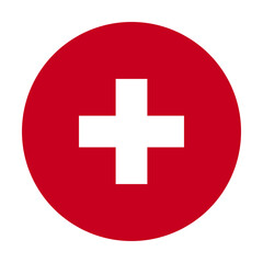 Obraz premium Round icon flag of Switzerland. On a transparent background. Vector graphics