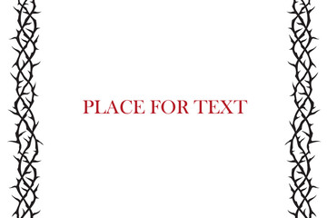 black frame of thorns image isolated on white background