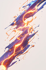 Flowing vertical lightning strike vector illustration
