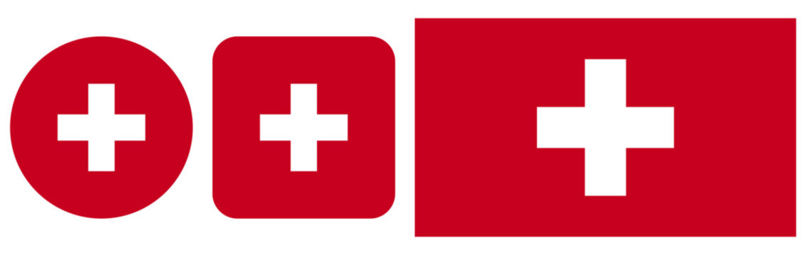 Signs, Icon flag of Switzerland on a transparent background. Vector graphics