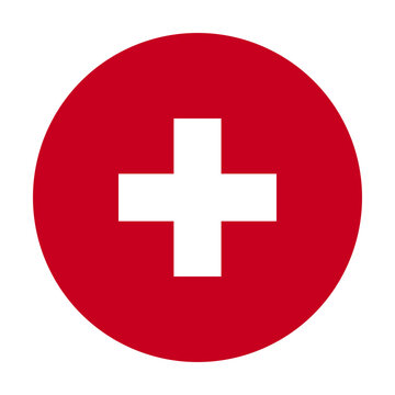 Round icon flag of Switzerland. On a transparent background. Vector graphics