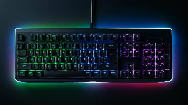 RGB Keyboard Illumination - A Colorful Gaming Setup.