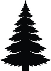 Obraz premium This vector illustration shows a green fir pine christmas tree with snow on a white background, perfect for a winter holiday celebration decoration