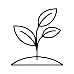 Plant Seedling Outline Line Art Vector