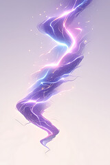 Flowing lightning strike colorful vector illustration