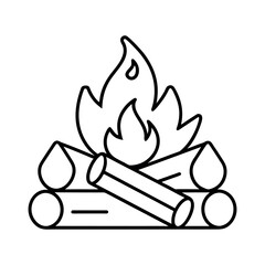 Firewood Outline Line Art Vector Design