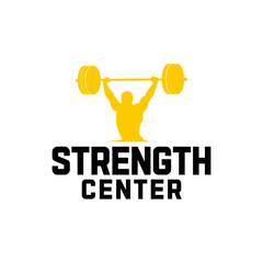 Bold graphic design for strength training, active fitness emblem