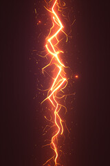 Flowing lightning strike colorful vector illustration