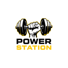 Empowering Strength Training and Fitness with a Dynamic Dumbbell Logo Design