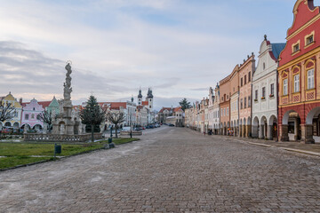 Fototapeta premium Historic Town Square in Telč, Czech Republic