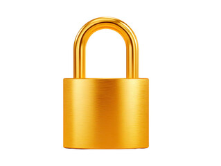 Naklejka premium Golden padlock security safety protection metallic shiny closed isolated vertical object symbol of trust and privacy modern design secure feeling