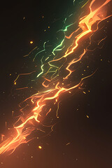 Flowing lightning strike colorful vector illustration