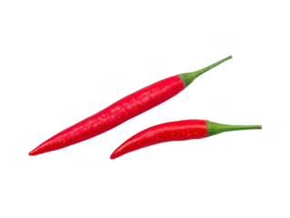 Red chili pepper spicy vegetable isolated on transparency background fresh and vibrant used in cooking healthy food ingredient with green stem hot flavor natural produce