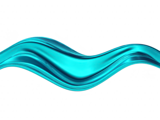 Shiny blue wave, abstract fluid shape, smooth metallic texture, modern design element, isolated on transparent background, creative flowing line, futuristic and dynamic visual