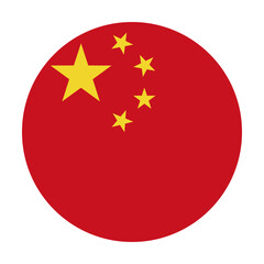 Round icon flag of China. On a transparent background.