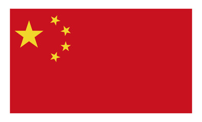 The flag of China on a transparent background.