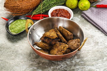 Grilled beef barbecue with spises