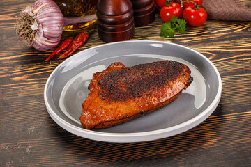 Roasted duck breast in cherry