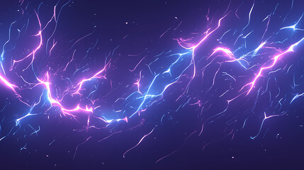 Flowing lightning strike colorful vector illustration
