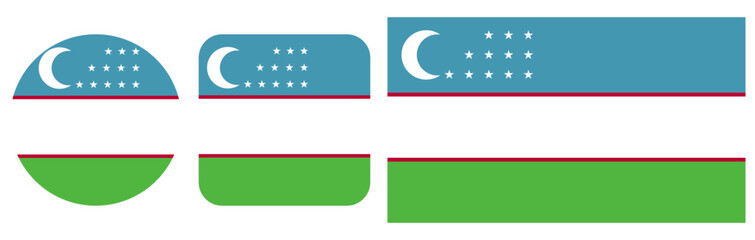 Signs, Icon flag of Uzbekistan on a transparent background.