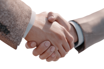 Close-up of two hands shaking, business attire
