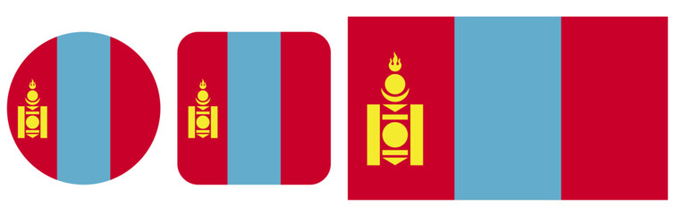 Signs, Icon flag of Mongolia on a transparent background. Vector graphics
