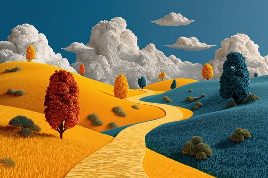 Overweight versus healthy lifestyle concept two paths through landscape decision