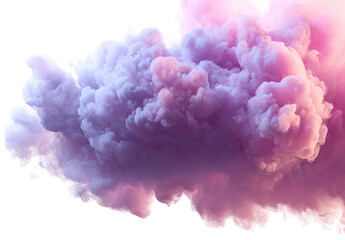 Fluffy, vibrant pink and purple smoke cloud