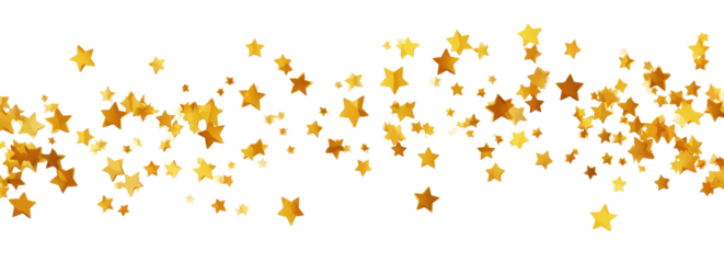 Gold confetti scattered across a black background. A graphic design element of irregular, textured gold shapes