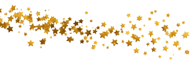 Gold confetti scattering on a black background