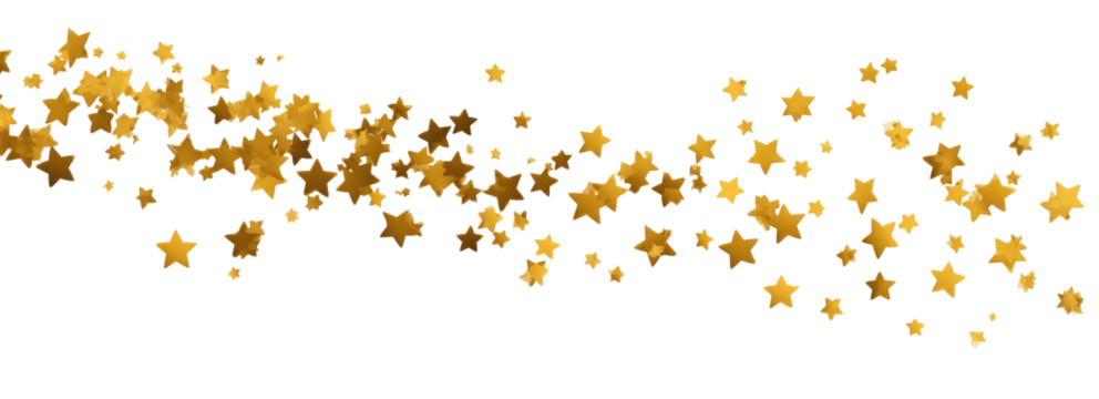 Gold confetti scattering on a black background