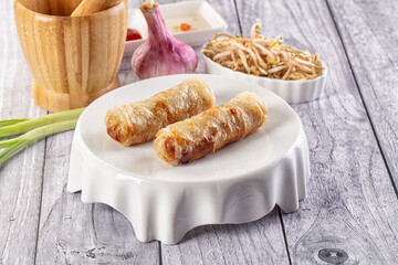 Vietnamese traditional nem roll with meat