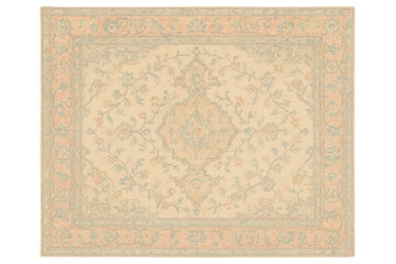Traditional persian style floral ornamental faded rug