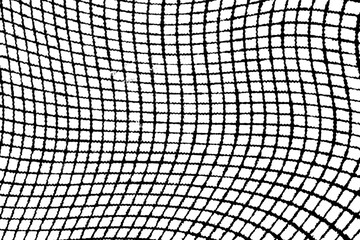 Distorted black grid forming a wavy mesh-like pattern with irregular cells on a transparent background.