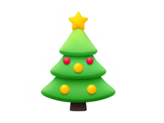 Christmas tree green pine yellow star festive decoration holiday ornament red ball yellow ball winter celebration cheerful seasonal