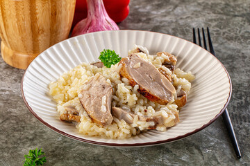 Risotto woth fried duck breast