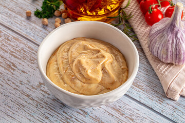 Organic homemade hummus creamy snack