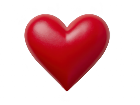 Red heart love symbol glossy isolated romantic shiny smooth 3D valentine passion happiness affection emotional decorative celebration cheerful vibrant positive joyful happiness cute