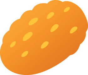 Rounded Tater Tot Snack with Seed Texture Vector Illustration