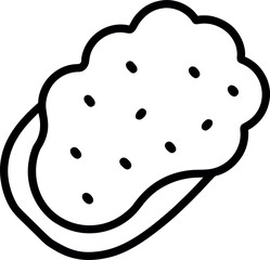 Black and White Tater Tot Line Drawing Vector Illustration