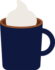 Hot Chocolate Mug with Whipped Cream for Cozy Winter Beverage Themes