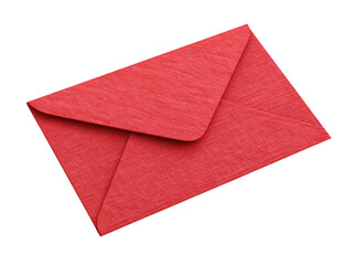 Red envelope textured paper closed isolated on transparency background used for invitation greeting or special occasion elegant and festive appearance